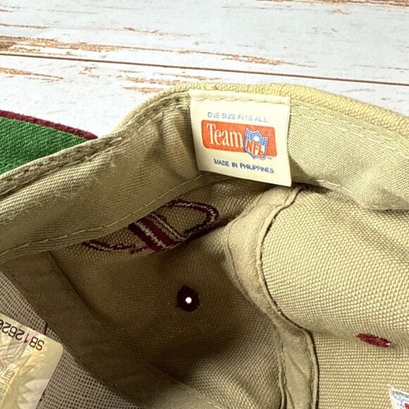 Vintage Champions SF Super Bowl XXIX Embroidery Tan Burgundy Sports Hat Ballcap - Picture 6 of 7